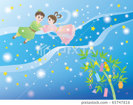 Orihime and Hikoboshi meet in the Milky Way on the night of Tanabata Orihime and Hikoboshi meet in the Milky Way on the night of Tanabata 65747818