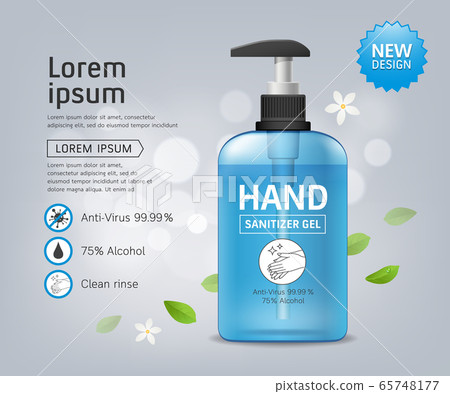 Alcohol sanitizer gel and hand wash bottle template 65748177
