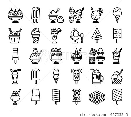 ice cream menu outline vector icons ice cream menu outline vector icons 65753243