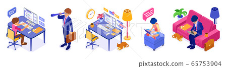 Working Remotely at Home 65753904