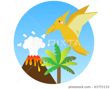 Ancient illustration of a cute pteranodon pterosaur Ancient illustration of a cute pteranodon pterosaur 65755133