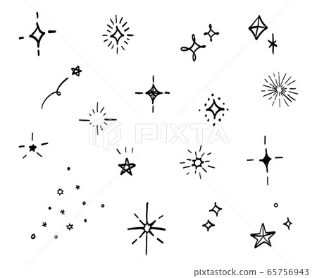 時尚可愛的手繪星圖/閃光/素材 65756943
