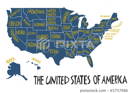 Vector hand drawn stylized map of The United 65757986