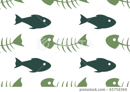 Fishing. Seamless pattern background with fishes. Vector EPS10 illustration. 65758369