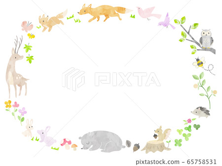 Picture book style forest animal frame Picture book style forest animal frame 65758531