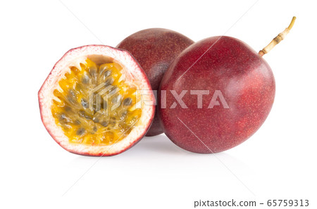Fresh passion fruit isolated on white background Fresh passion fruit isolated on white background 65759313