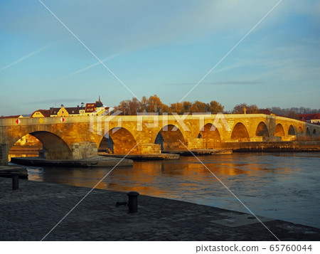 Germany Regensburg Danube Bridge 65760044