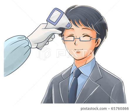 溫度的社會一個微笑的成員的插圖 65760866