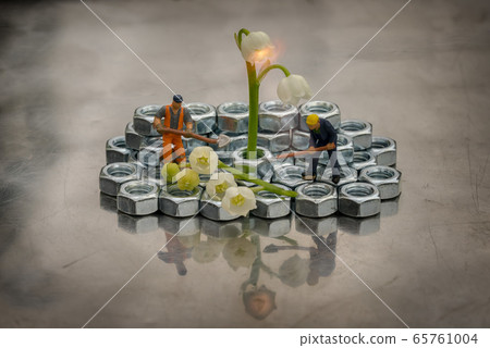 Miniiature people city utility services landscape 65761004