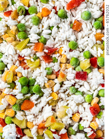 Frozen vegetables assorted close up Frozen vegetables assorted close up 65762032