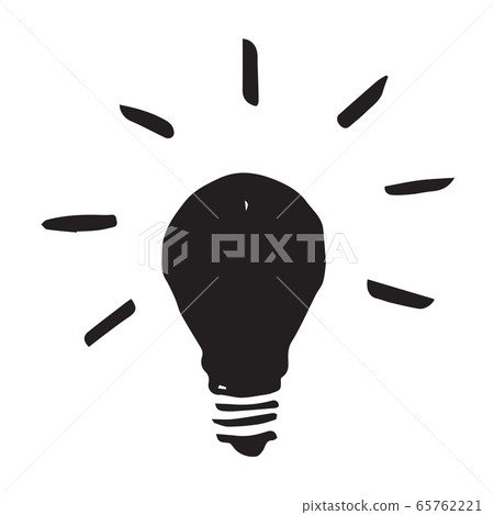 Light Bulb Hand Drawn Vector Doodle Single Icon - Stock Illustration ...