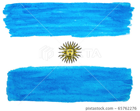 Beautiful drawing of the Argentinian Flag. Closeup Beautiful drawing of the Argentinian Flag. Closeup 65762276