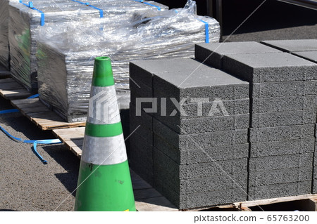 Pavement work on a sidewalk Pavement work on a sidewalk 65763200