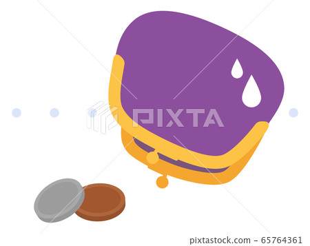 Illustration of a purse without money _ poor 65764361