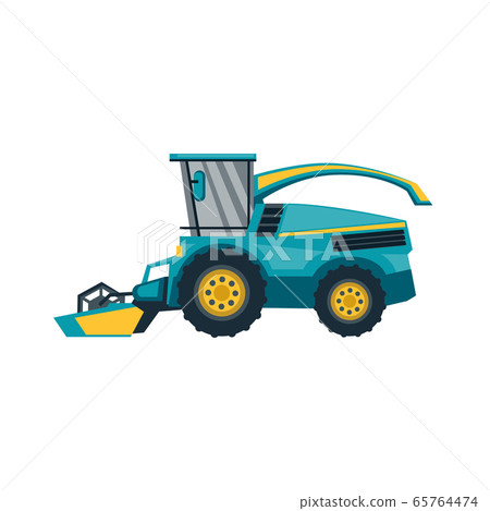 Combine harvester, vector illustration. Isolated on white background flat style Icon 65764474