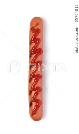 Sausage with ketchup topping. Sausage with ketchup topping. 65764812