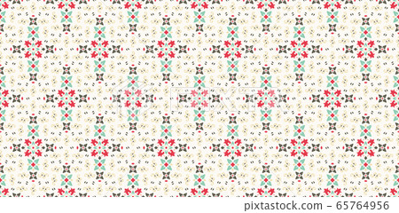 Rectangular seamless Bandana Print vector design for rug, carpet, tapis, shawl, towel, textile, yoga mat. Neck scarf or kerchief pattern design. Traditional ornamental ethnic pattern with paisley. 65764956