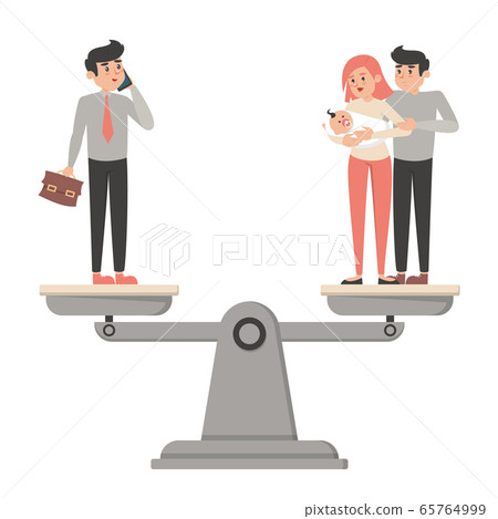 Work and life balance concept vector isolated 65764999