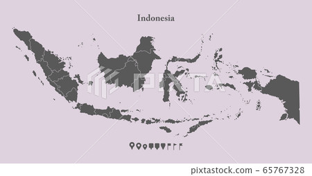 Indonesia map, Asia country map vector template 65767328