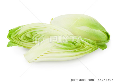 Chicory salad isolated on white background with clipping path and full depth of field. 65767397