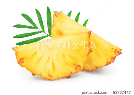 pineapple slice isolated on white background with clipping path and full depth of field pineapple slice isolated on white background with clipping path and full depth of field 65767447