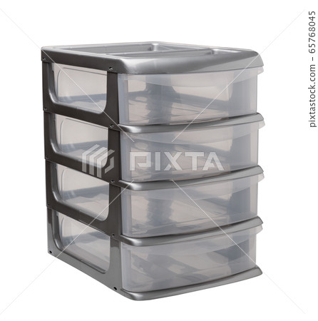 Plastic drawers container isolated on white. 65768045