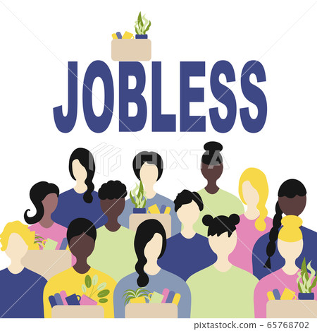 Unemployment, the lost job concept vector. White Unemployment, the lost job concept vector. White 65768702