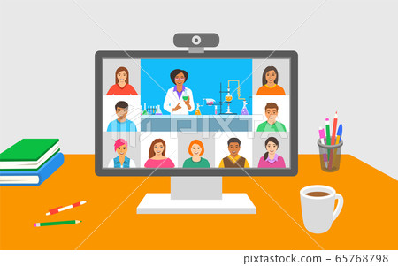 Online education chemistry class teleconference 65768798