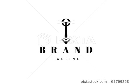 Vector logo on which an abstract image of a lighthouse on a pedestal. Vector logo on which an abstract image of a lighthouse on a pedestal. 65769268