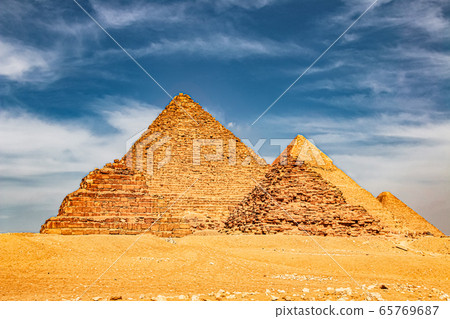 Ancient Great Pyramids at Giza, Cairo, Egypt 65769687