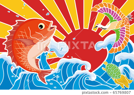 Large catch flag Tai tsuru turtle 65769807