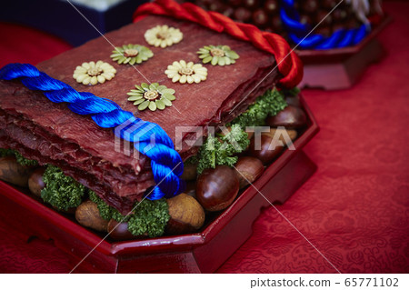 Dried beef Yuppo decorated with Korean traditional events 65771102