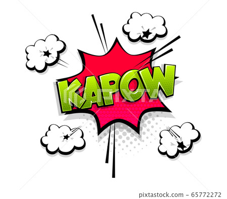 Comic text kapow speech bubble pop art style - Stock Illustration