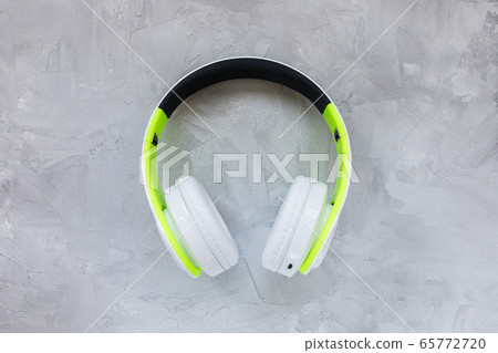 Headphones on gray background 65772720