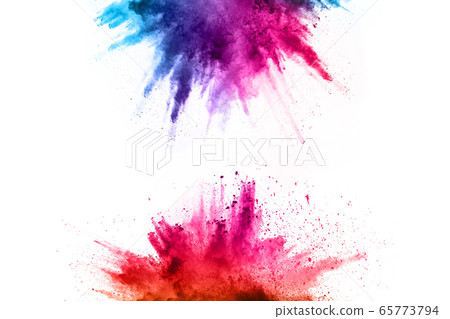 abstract powder splatted background. Colorful powder explosion on white background. Colored cloud. Colorful dust explode. Paint Holi. abstract powder splatted background. Colorful powder explosion on white background. Colored cloud. Colorful dust explode. Paint Holi. 65773794