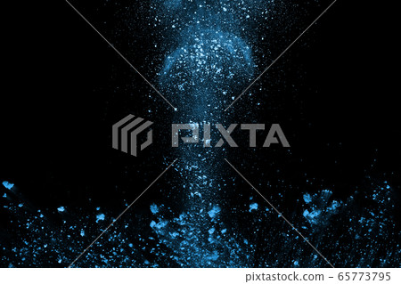 Blue powder explosion on black background. Colored cloud. Colorful dust explode. Paint Holi. Blue powder explosion on black background. Colored cloud. Colorful dust explode. Paint Holi. 65773795