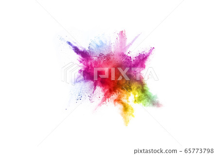 abstract powder splatted background. Colorful powder explosion on white background. Colored cloud. Colorful dust explode. Paint Holi. abstract powder splatted background. Colorful powder explosion on white background. Colored cloud. Colorful dust explode. Paint Holi. 65773798