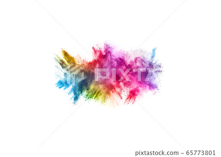 abstract powder splatted background. Colorful powder explosion on white background. Colored cloud. Colorful dust explode. Paint Holi. abstract powder splatted background. Colorful powder explosion on white background. Colored cloud. Colorful dust explode. Paint Holi. 65773801