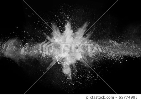 White powder explosion on black background. Colored cloud. Colorful dust explode. Paint Holi. White powder explosion on black background. Colored cloud. Colorful dust explode. Paint Holi. 65774993