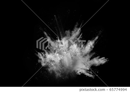 White powder explosion on black background. Colored cloud. Colorful dust explode. Paint Holi. White powder explosion on black background. Colored cloud. Colorful dust explode. Paint Holi. 65774994