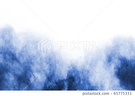 Blue powder explosion on white background. Colored cloud. Colorful dust explode. Paint Holi. Blue powder explosion on white background. Colored cloud. Colorful dust explode. Paint Holi. 65775331