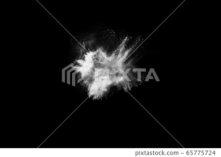 White powder explosion on black background. Colored cloud. Colorful dust explode. Paint Holi. White powder explosion on black background. Colored cloud. Colorful dust explode. Paint Holi. 65775724