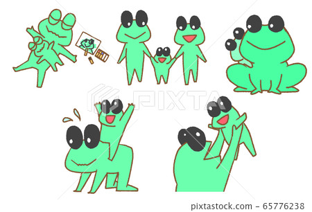Frog family illustration collection (turquoise) Frog family illustration collection (turquoise) 65776238