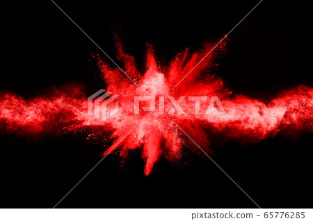 abstract red powder explosion on black background.abstract red powder splatted on black background. Freeze motion of red powder exploding. abstract red powder explosion on black background.abstract red powder splatted on black background. Freeze motion of red powder exploding. 65776285