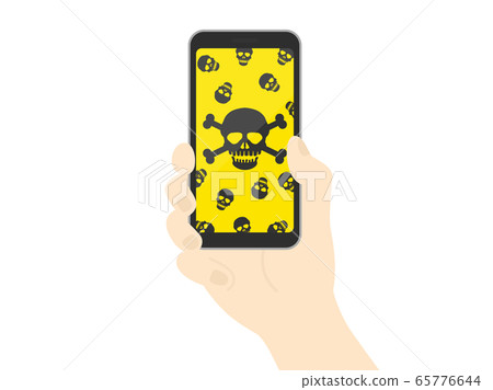 Illustration of a smartphone infected with a virus 65776644