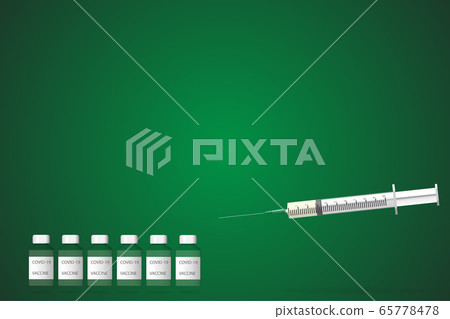 Covid-19 vaccine 6 doses with syringe 3D vector illustration Covid-19 vaccine 6 doses with syringe 3D vector illustration 65778478