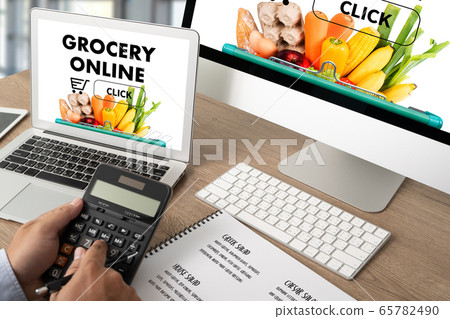 shopping groceries on online supermarket for food shopping groceries on online supermarket for food 65782490
