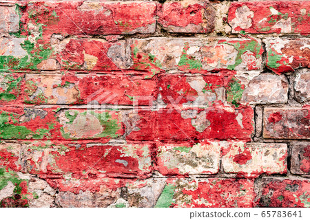Texture of a brick wall with cracks and scratches 65783641
