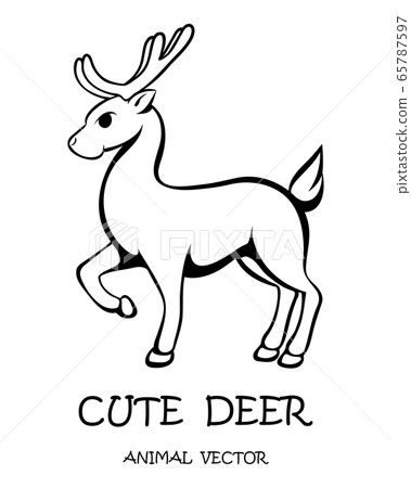 Vector illustration cartoon on a white background of a cute deer. 65787597
