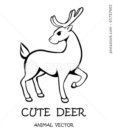 Vector illustration cartoon on a white background of a cute deer. 65787605